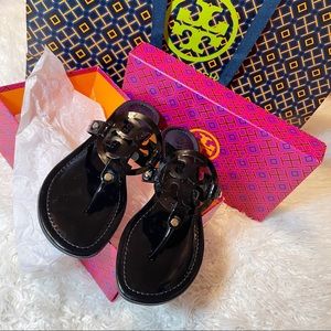Nordstrom NIB ToryBurch Miller black patent sandal